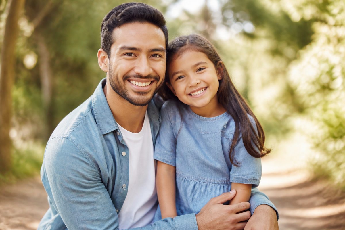 Father and daughter representing individual and family plans